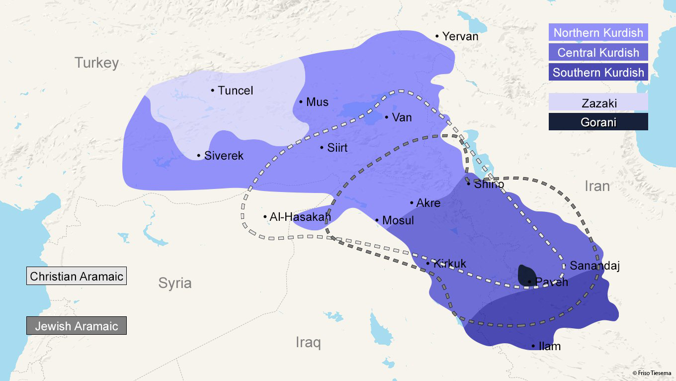 Kurdish Aramaic - map