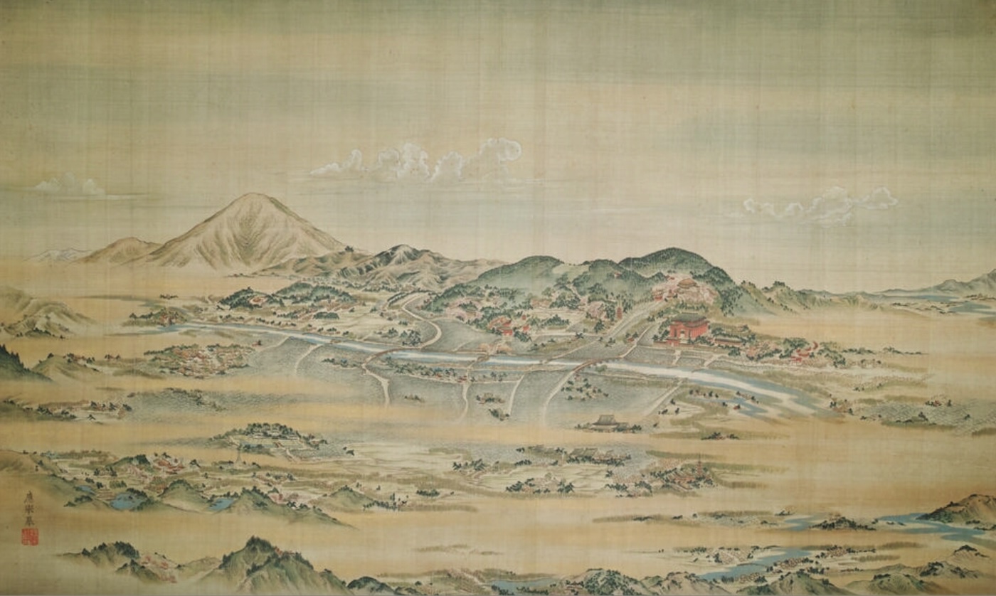 Kyōraku fukanzu京洛俯瞰図 (A View of Kyoto), early 19th c., Kobe City Museum