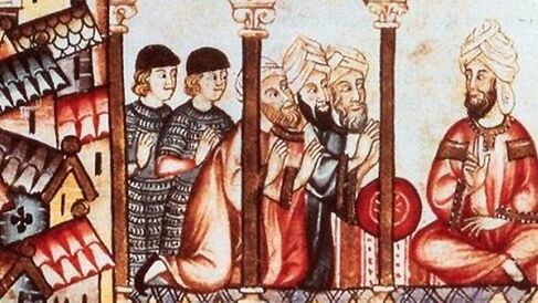 Miniature image depicting a Muslim court in 18th century