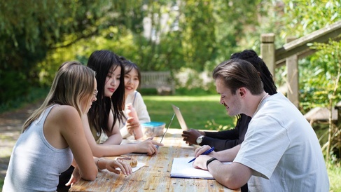 Students socialising.