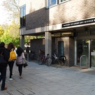 Students in front of the faculty building