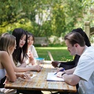 Students socialising.